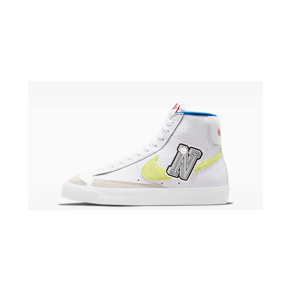 Nike Blazer Mid 77 White Lemon Velcro (GS) (DQ1042-100)