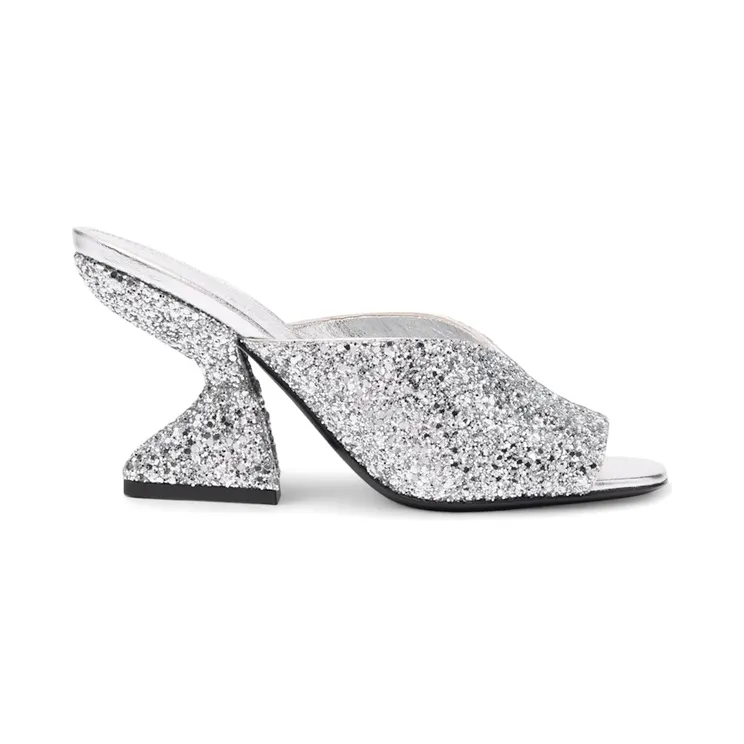 Ferragamo Metallic Glitter Sandals Gray (01D087750847)