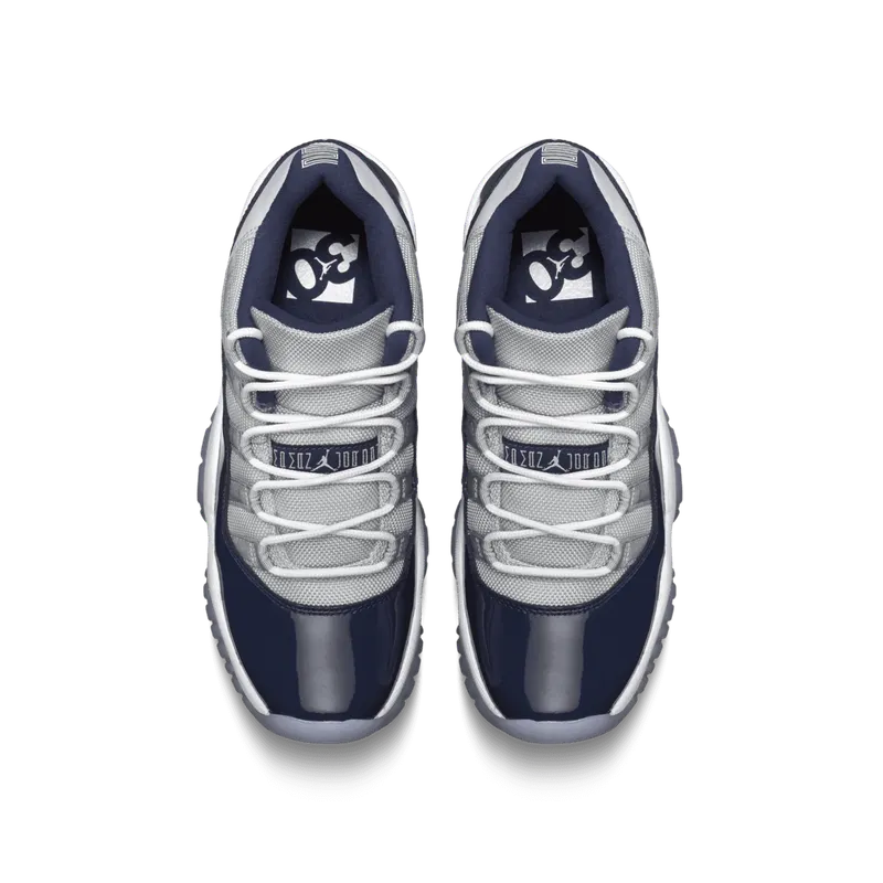 Jordan 11 Retro Low Georgetown (GS) Grey Mist/White-Midnight Navy (528896-007)