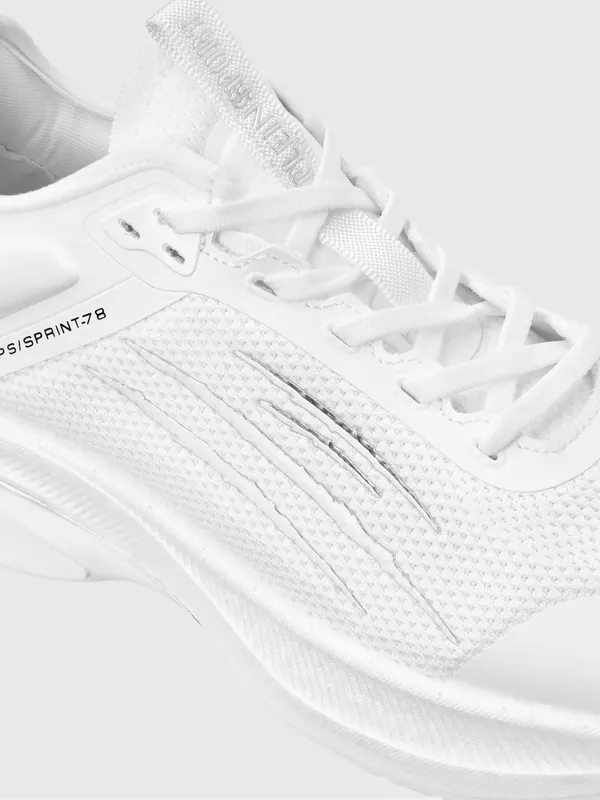 Plein Sport PS/Sprint-78 Two-Tone Mesh Trainers with Printed Logo Bianco 4 (PAESUSC0778STE003N01) (3)