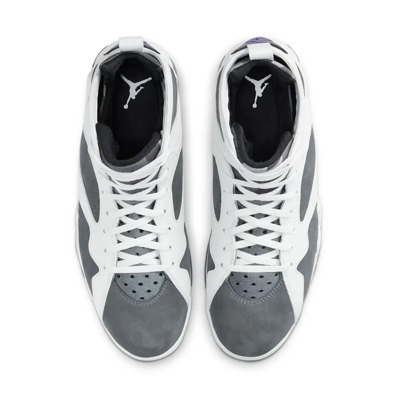 Jordan 7 Retro Flint (2021) – “White / Flint Grey / Black / Varsity Purple” (CU9307-100)