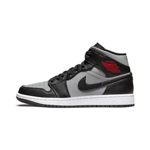 Jordan 1 Mid Shadow Red (GS) “Black / Particle Grey / White / Gym Red” (554724-096)