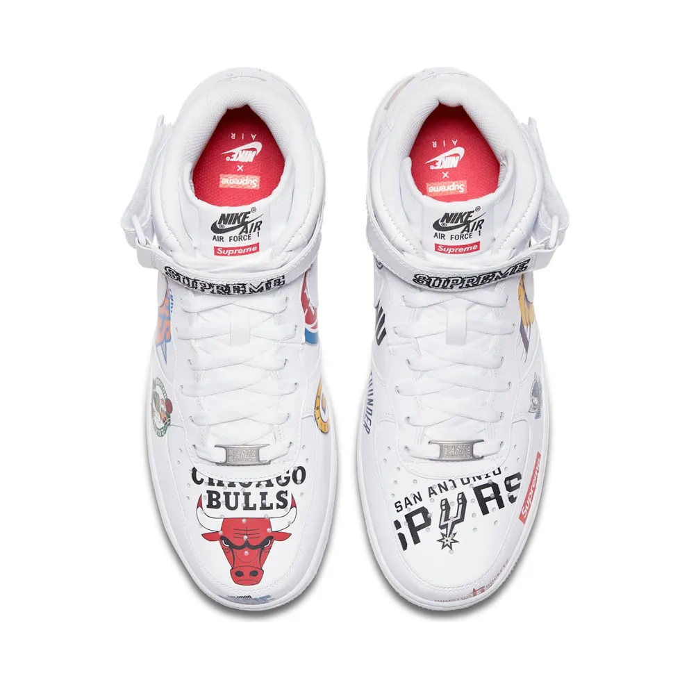 Nike Air Force 1 Mid Supreme NBA White White/White (AQ8017-100)