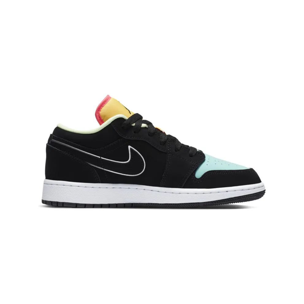 Jordan 1 Low Aurora Green (GS) Black/Black-Aurora Green (CV9844-013)