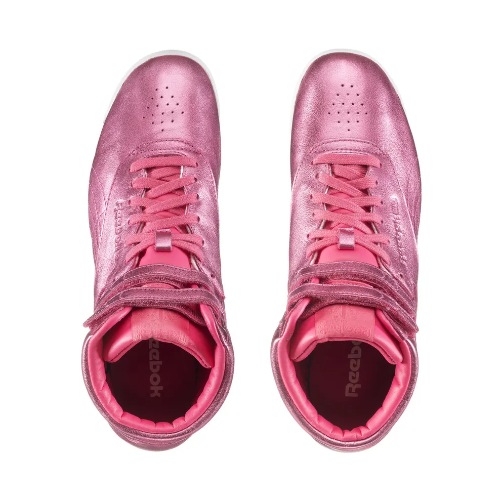 Reebok Freestyle Hi Metallic Sharp Pink (W) Sharp Pink/White (Other Brands Reebok)