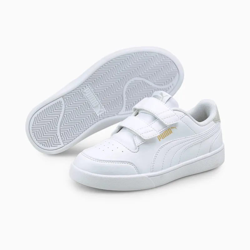 PUMA Shuffle Kids’ White/Gray Violet/Gold (375689-01)