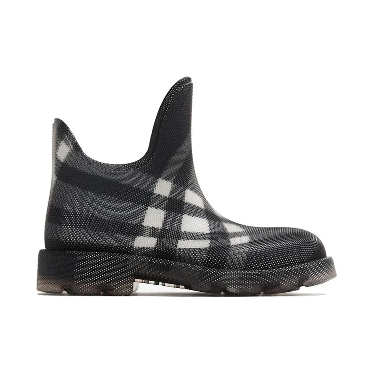 Burberry Marsh Checked Ankle Boots Black White (8083382)