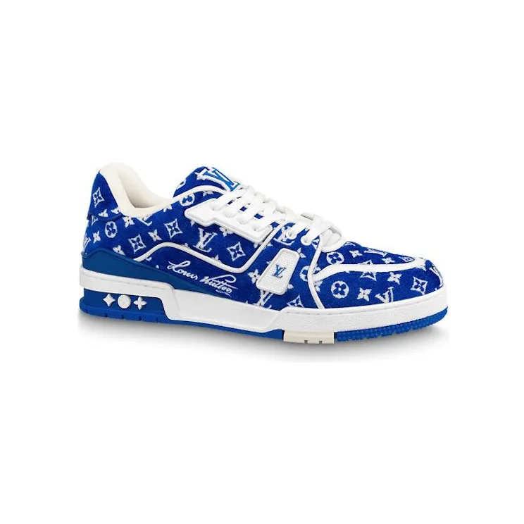 Louis Vuitton Trainer Blue Monogram Textile (1ABFRQ)