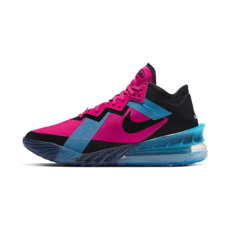 Nike LeBron 18 Low’Neon Nights’Basketbalschoen Red “Fireberry / Light Blue Fury / Pure Platinum / Black” (CV7562-600)