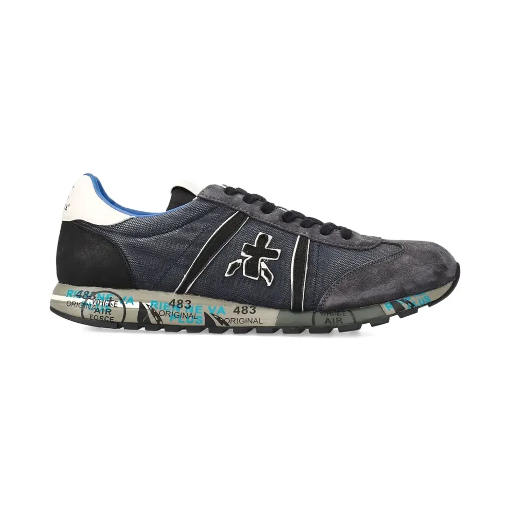 Premiata Lucy 7770 Sneakers mit Wildledereinsätzen – Blau