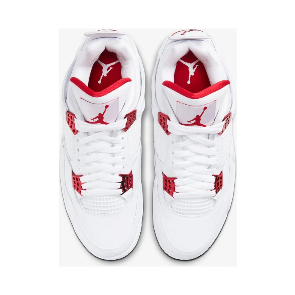 Jordan 4 Retro Metallic Red (GS) White/University Red-Metallic Silver (408452-112)