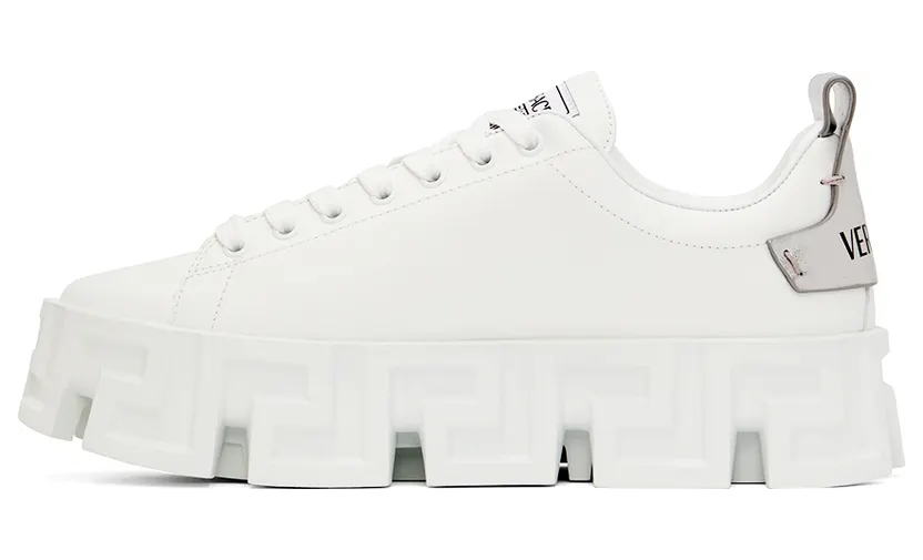 Versace White & Silver ‘Greca’ Sneakers (1003134 1A04288) (3)