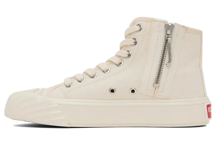Kenzo Off-White Kenzo Paris High School Trainers 04 – Cream (FC62SN020F73) (3)