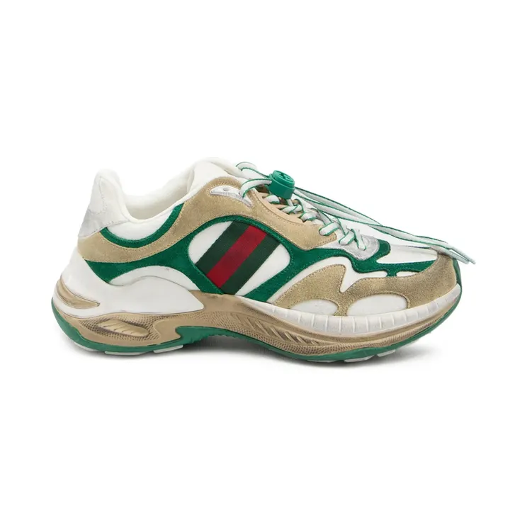 Gucci Drawstring Stripe Leather “Neutrals/Green” (853709 AAGGM 9251)