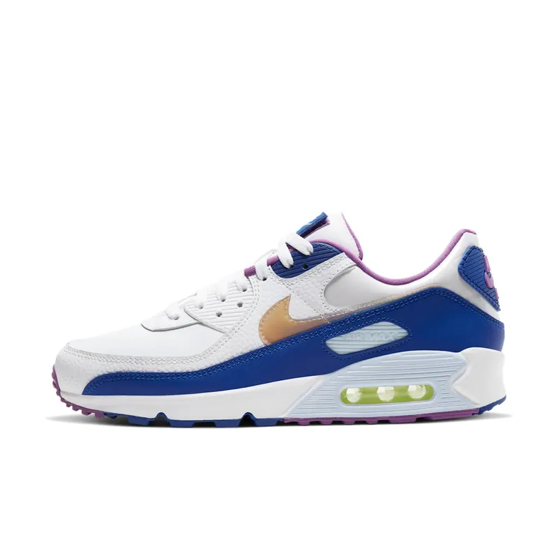 Nike Air Max 90 Easter Blue (2020) White/Washed Coral-Hyper Blue-Multi-Color (CT3623-100)