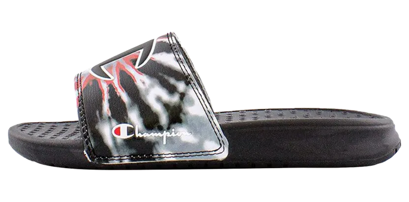 Champion Super Slides Tie Dye PS “Black / Scarlet / Multicolor” (CP101195P)