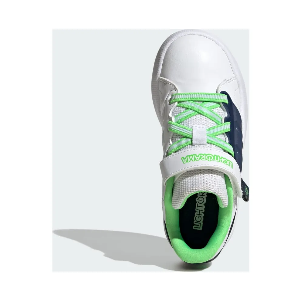 Adidas LIGHTORAMA COURT Shoes KIDS Cloud White / Night Indigo / Screaming Green (KJ6997)