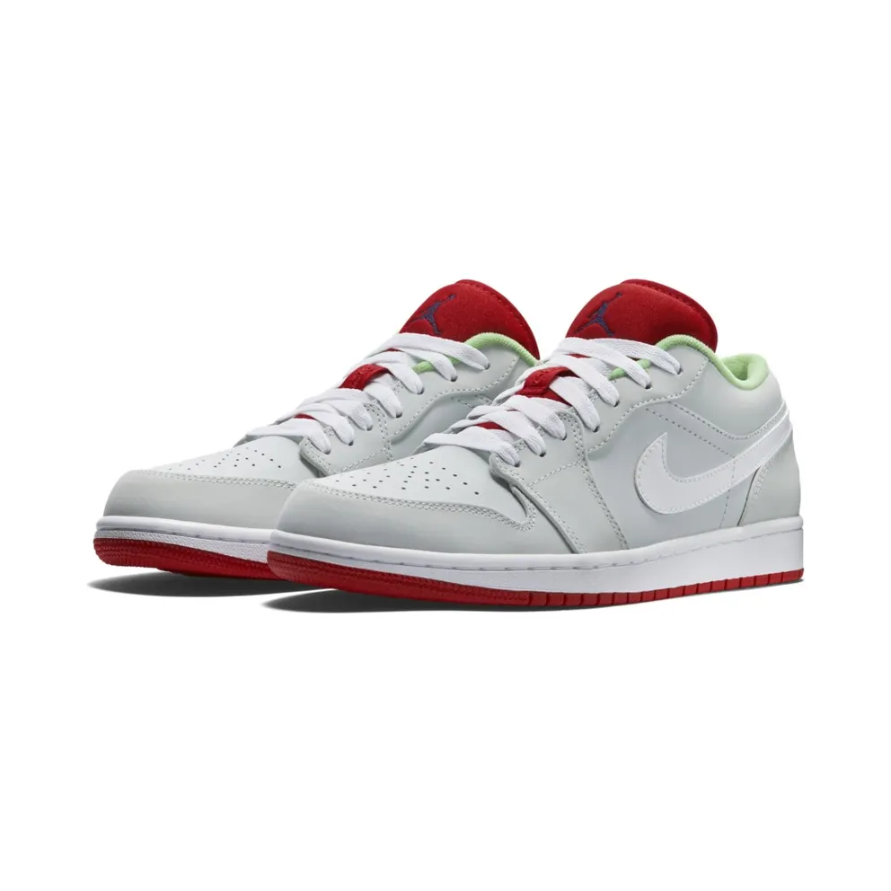 Jordan 1 Retro Low Hare (2015) Grey Mist/University Red-Poison Green (553558-021)