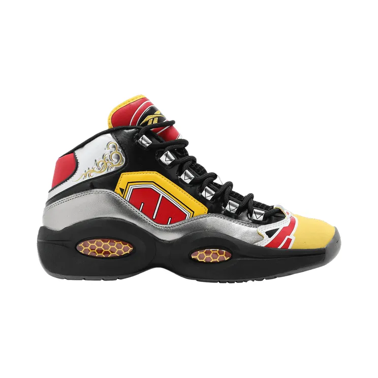 Reebok Power Rangers Question Mid Schoenen Black / Silver Metallic / Vector Red