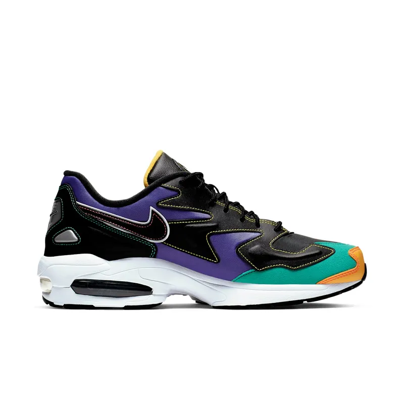 Nike Air Max2 Light Black Contrast Stitching Black/Flash Crimson-Kinetic Green-Psychic Purple-University Gold-White (BV0987-023)