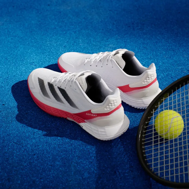 Adidas Defiant Speed 2 Tennis Shoes Cloud White / Core Black / Pure Ruby (JH6320)