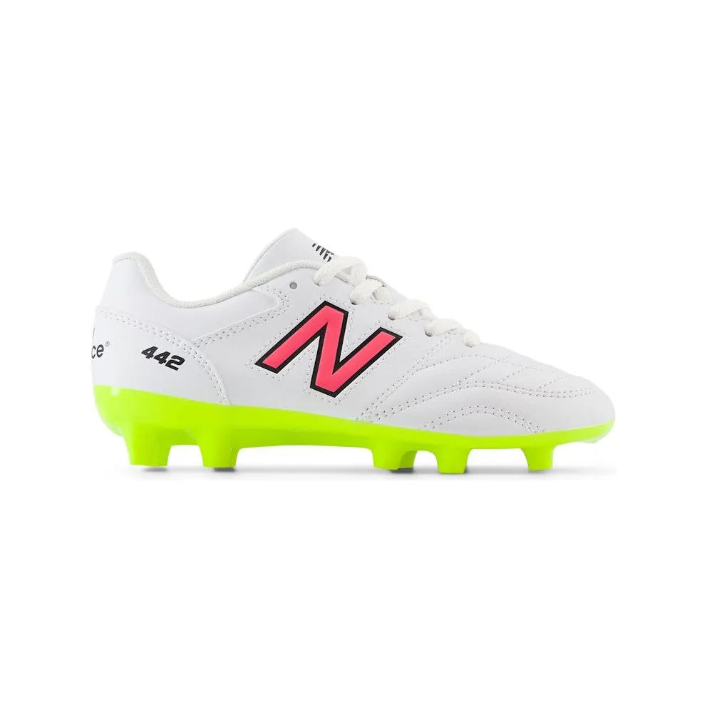 New Balance 442 v2 Academy FG White Hi-Lite Black (GS/PS) (JS43FWH2)