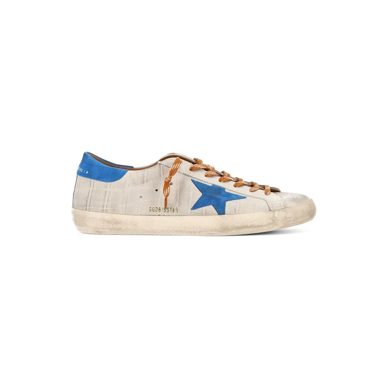 Golden Goose Super-Star Croc-Print White Blue (GMF00101-F007529-60604)