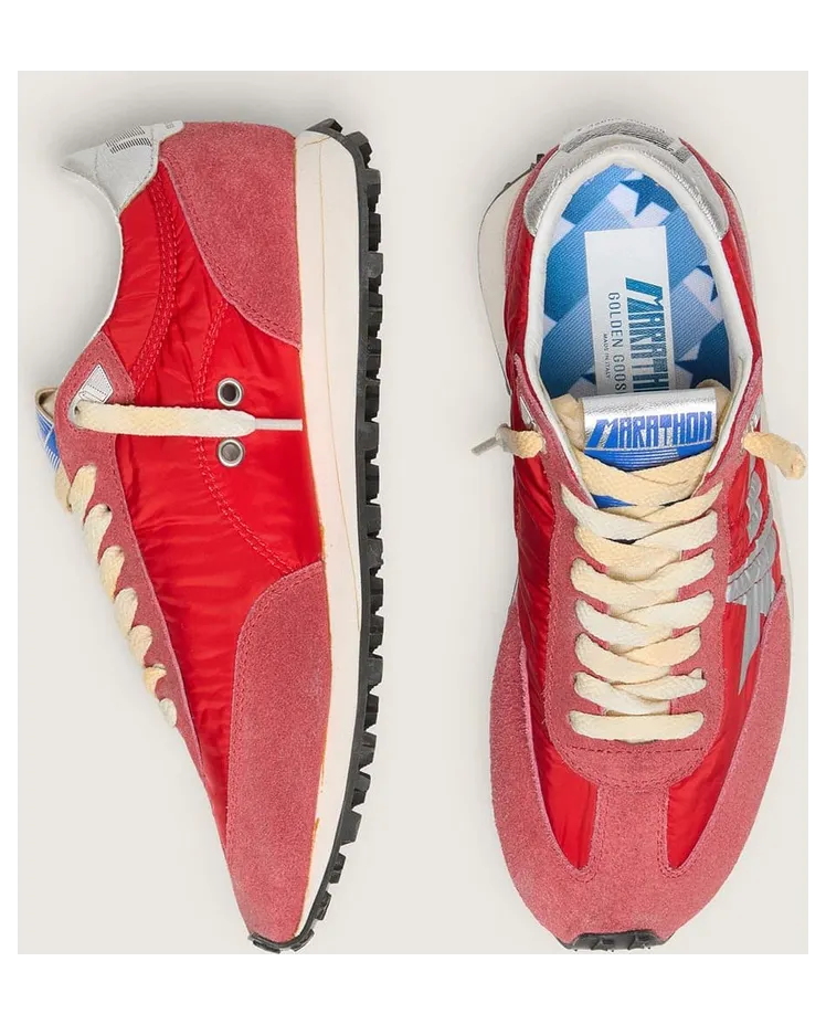 Golden Goose Women’S Marathon With Red Nylon Upper And Silver Star (GWF00683.F005492.40399) (3)