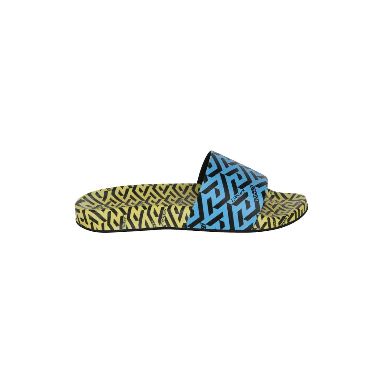 Versace Greca Print Slides Yellow Blue (DSU6516-1A0173-5Y120)