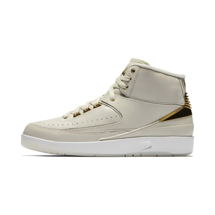 Air Jordan 2 Retro Q54 Quai 54 “Light Bone / White / Metallic Gold” (866035-001)
