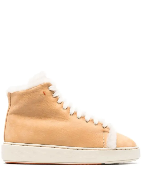 Santoni High-Top-Sneakers mit Shearling – Nude (WBCD61041TIAP)