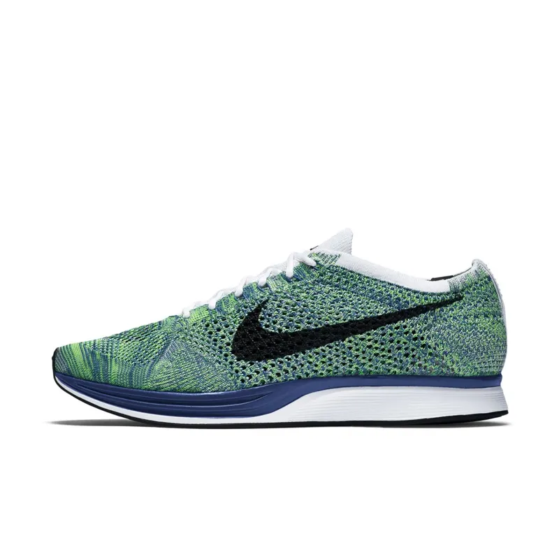 Nike Flyknit Racer Tranquil White/Black-Game Royal-Green Strike (526628-104)