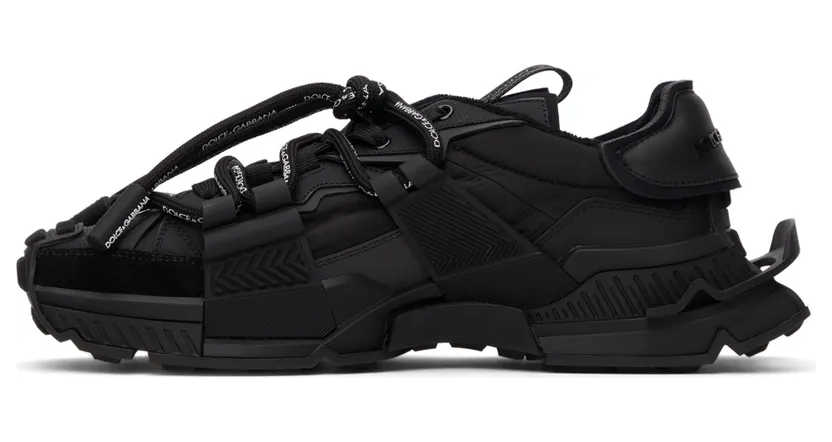 Dolce & Gabbana Black Mixed-Materials Space Sneakers (CS1963 AQ407) (3)