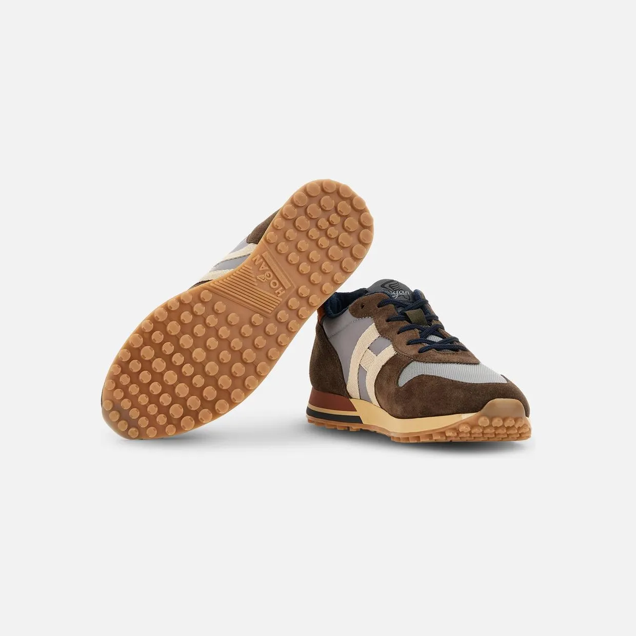 Sneakers Hogan H383 Brown Grey Beige (HXM3830AN51MUB01BJ) (4)