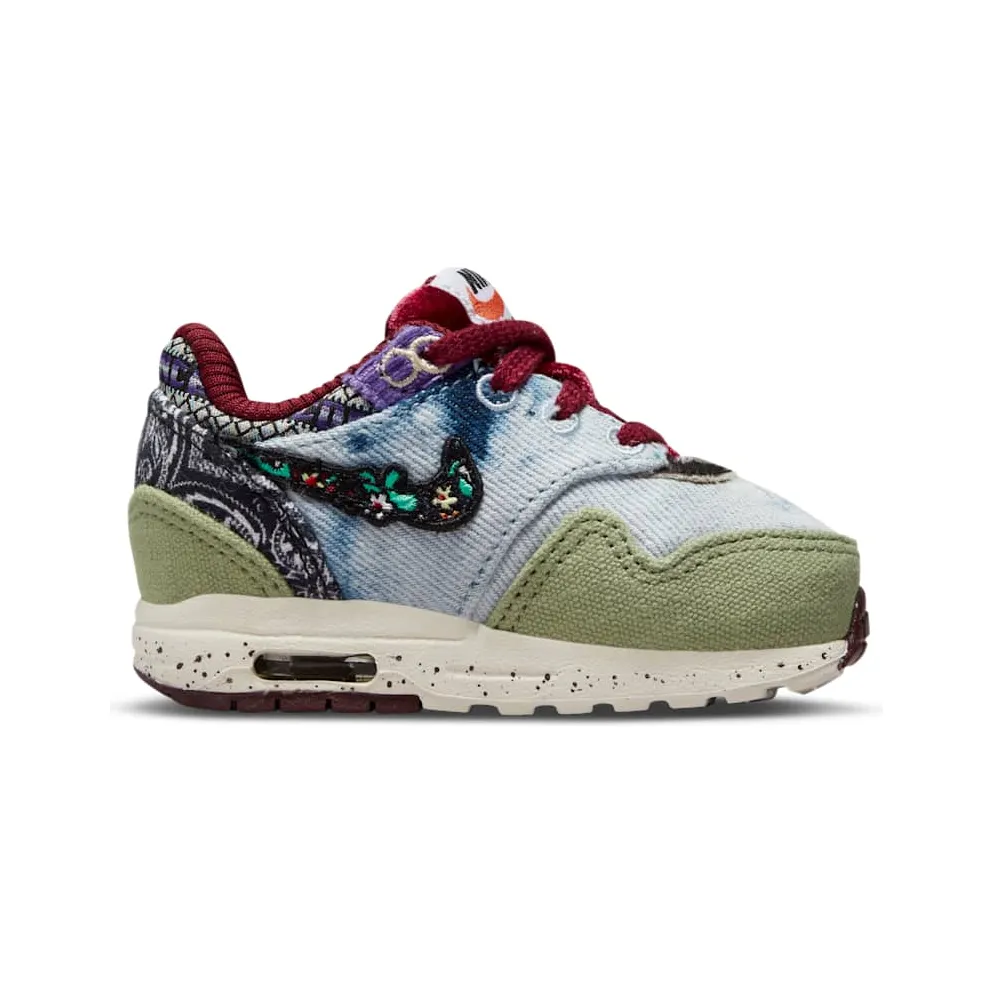 Nike Air Max 1 SP Concepts Mellow (TD) – “Oil Green / Black / Team Red / Sail” (DR2363-300)