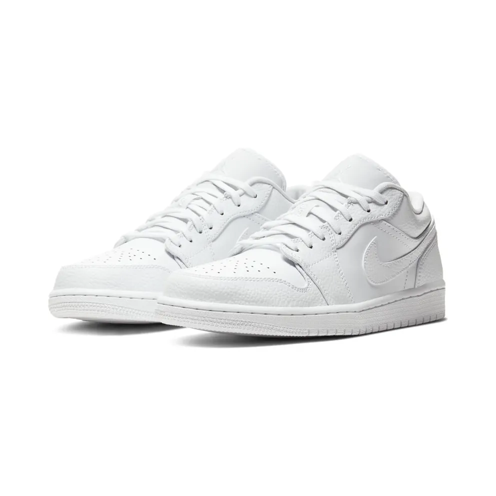 Jordan 1 Low Triple White Tumbled Leather White/White/White (553558-130)