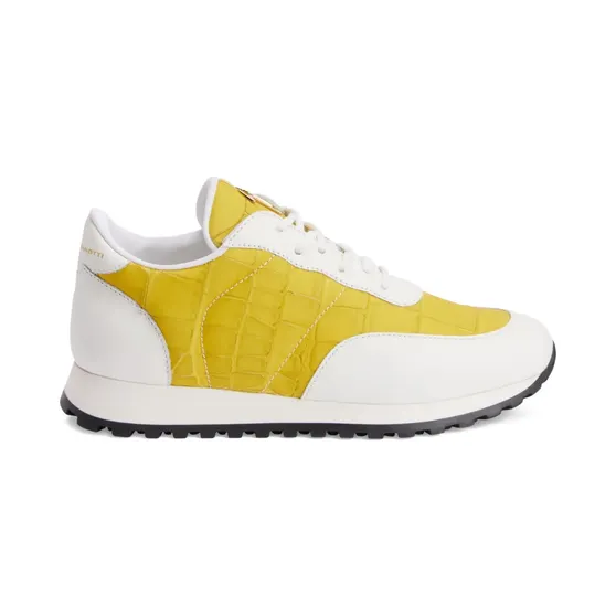 Giuseppe Zanotti Jimi leren met krokodillen-reliëf “Yellow” (I160018K11)