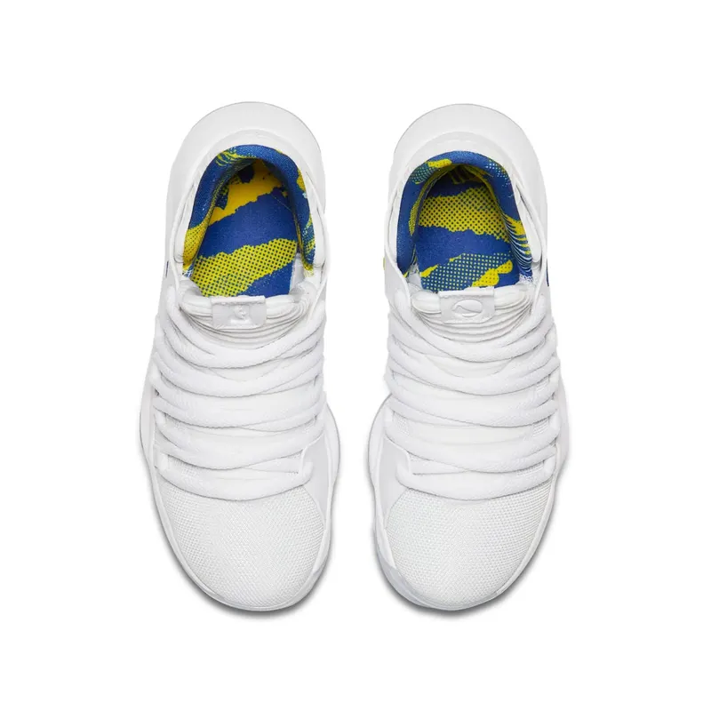Nike KD 10 NBA Warriors Home (GS) White/Game Royal-University Gold (AJ7781-101)