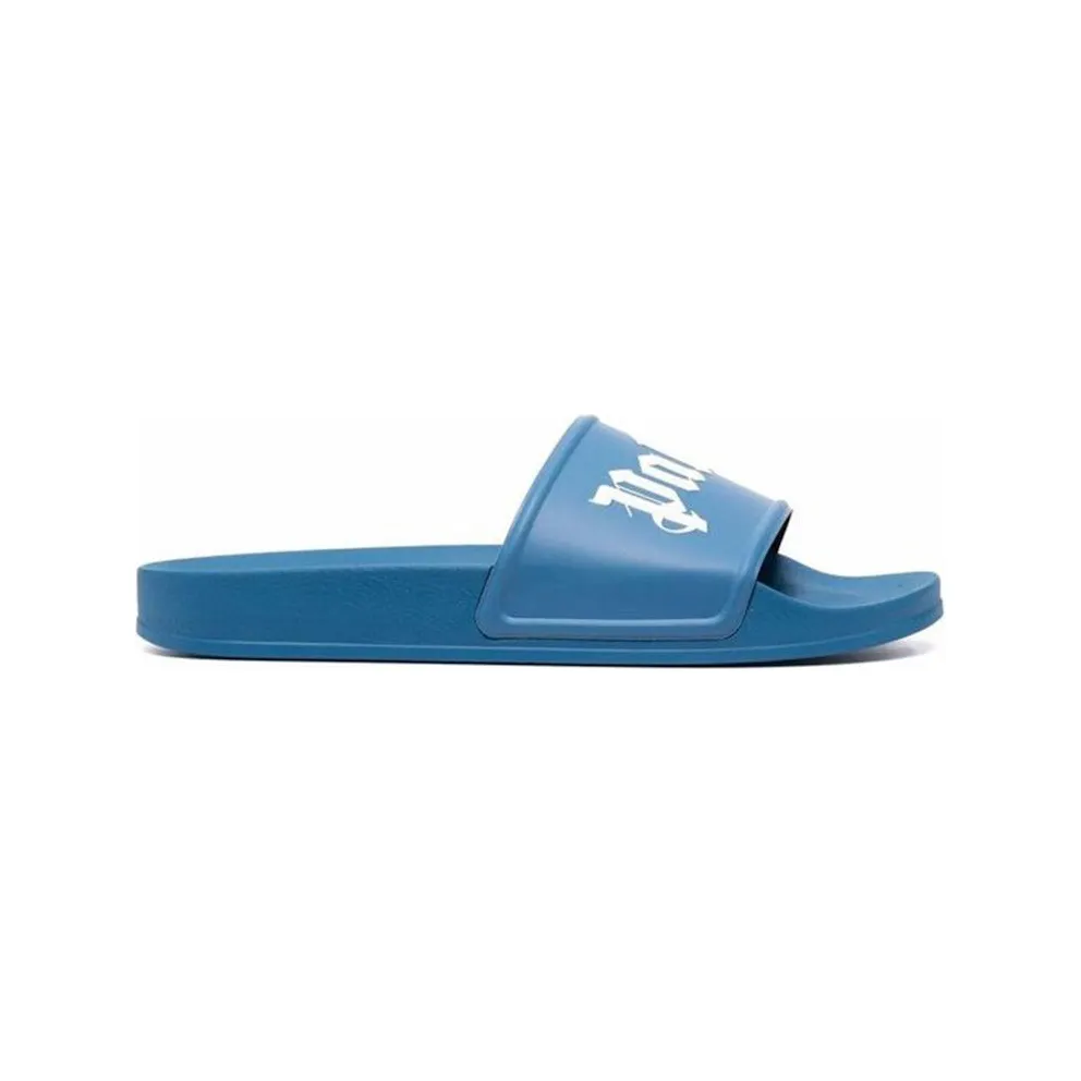 Palm Angels Pool Slides Sky Blue White (PMIC001F21MAT0014501)