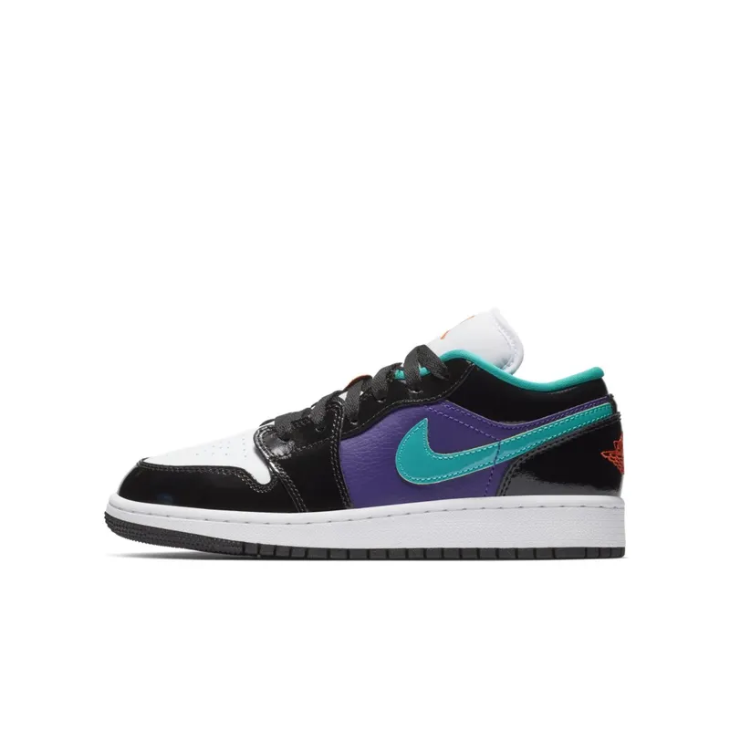 Jordan 1 Low Black Court Purple Turbo Green (GS) Black/White-Court Purple-Turbo Green (553560-035)