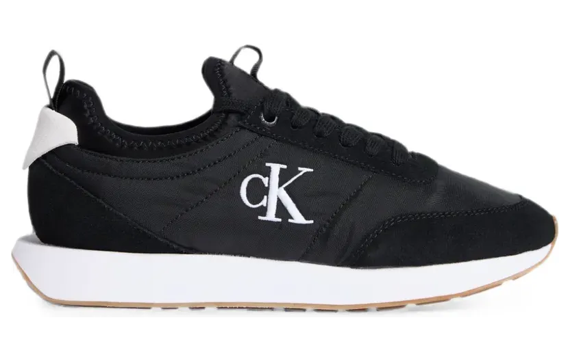 Calvin Klein Low-top sneakers met logoprint en vlakken – Zwart (YW0YW020600GM)