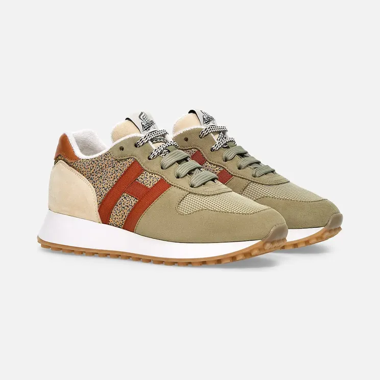 Sneakers Hogan H383 Green Ivory Orange (HXW4290CM40R5A0UAU)
