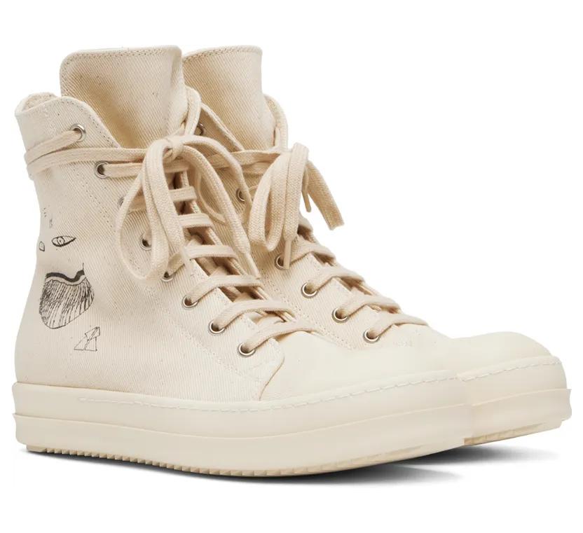 Rick Owens Drkshdw Off-White Denim Sneakers (DU02B4800 DQEP7) (4)