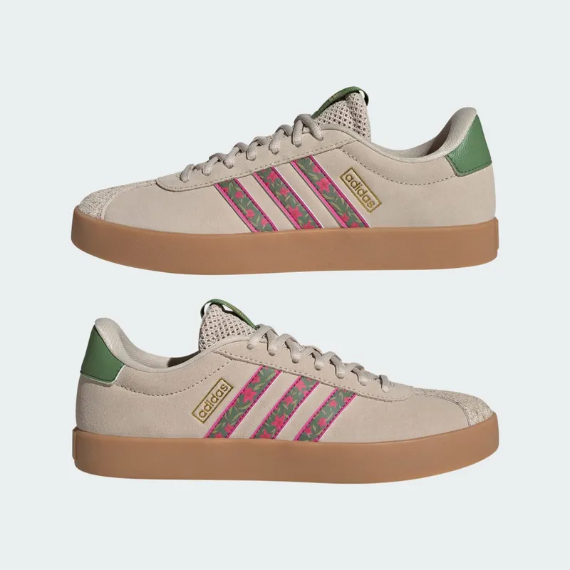 Adidas VL COURT 3.0 Shoes Crystal Linen / Crew Green / Bahia Magenta (KI3355)