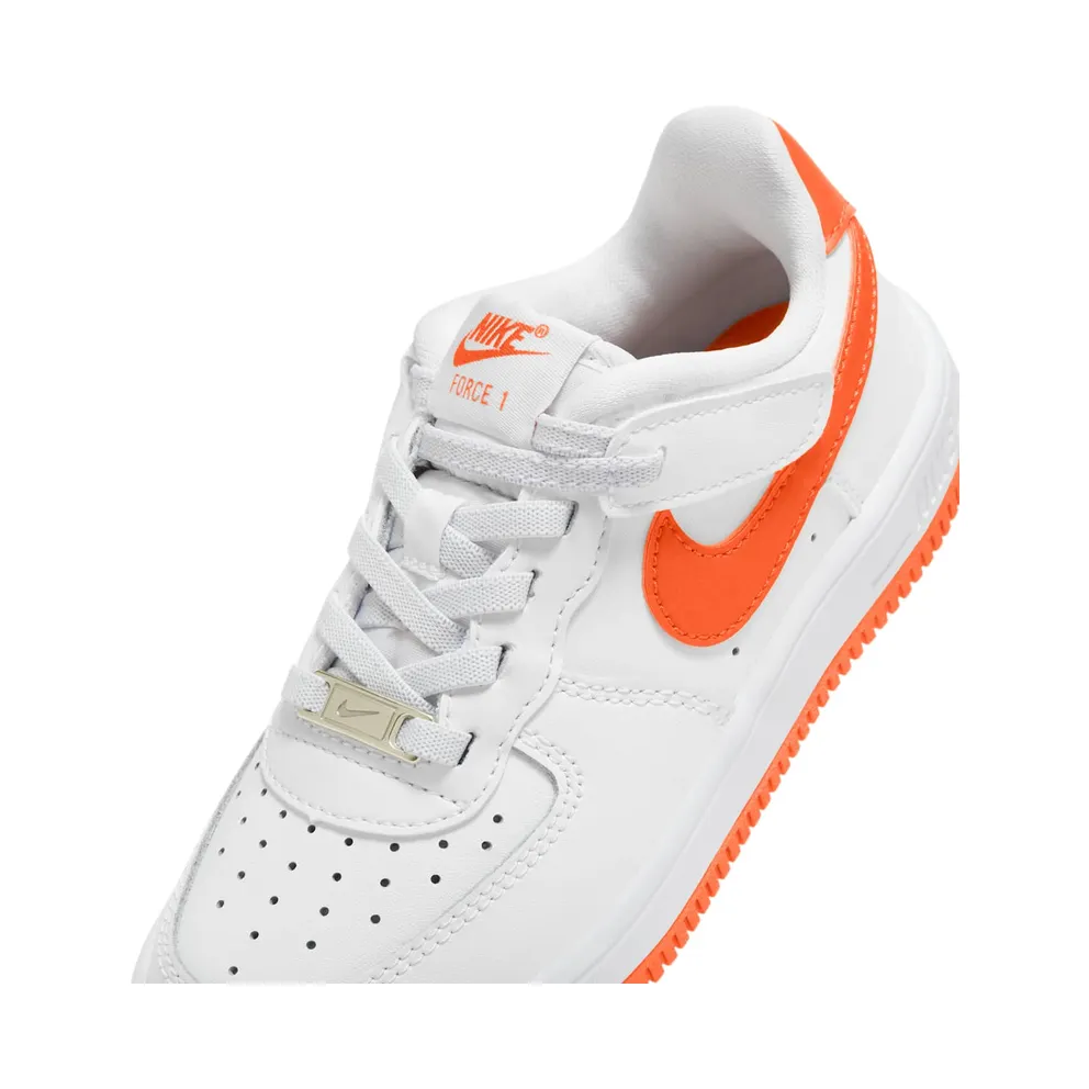 Nike AIR FORCE 1 LOW EASYON PS “White White Safety Orange” (FN0237-113)