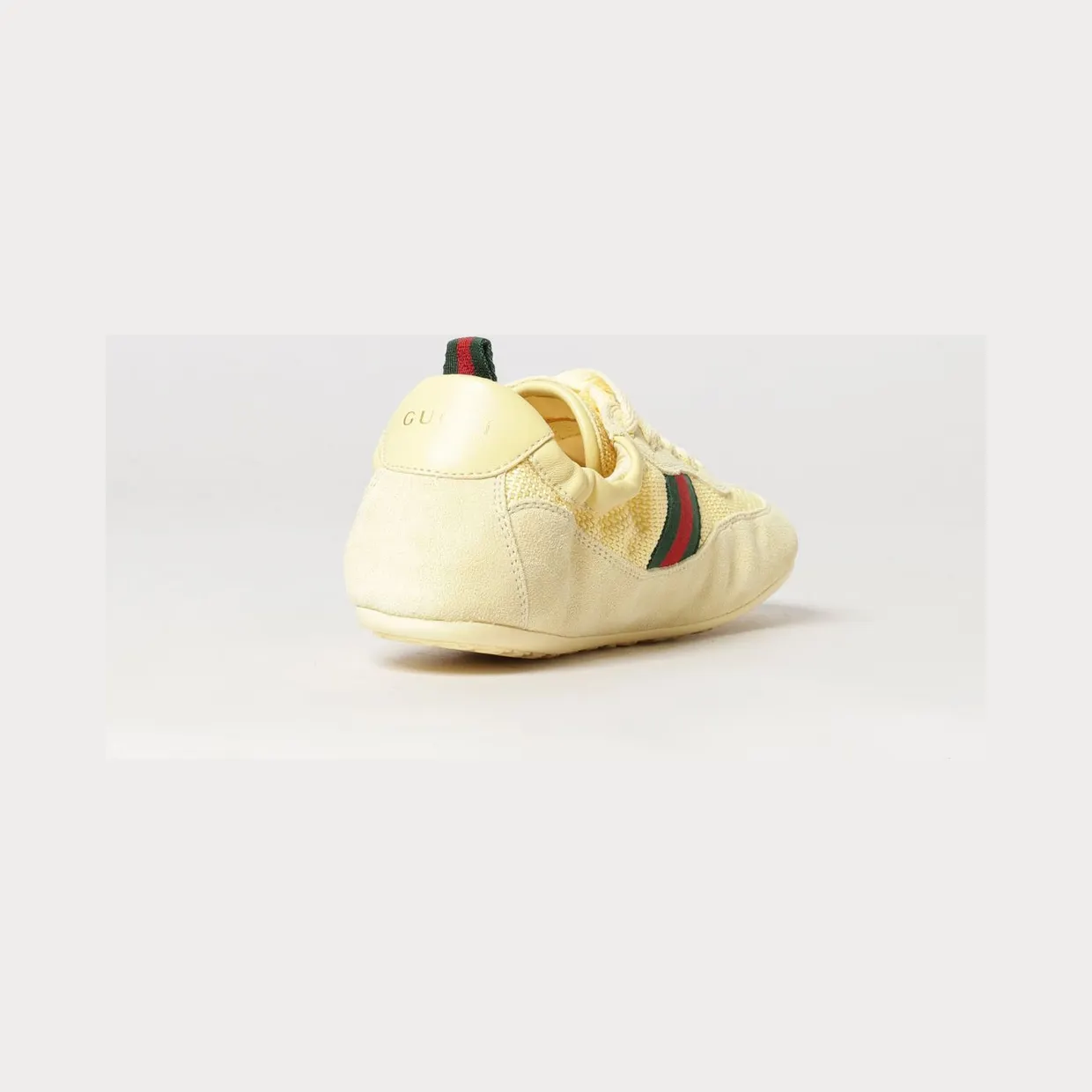 Gucci Shift Low-Top Suede and Mesh Sneakers with Web Stripe Beige (857963AAF1Z7552) (2)