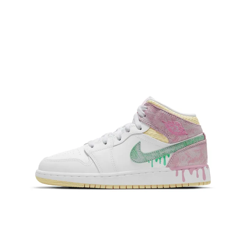 Air Jordan 1 Mid Paint Drip (GS) (DD1666-100)