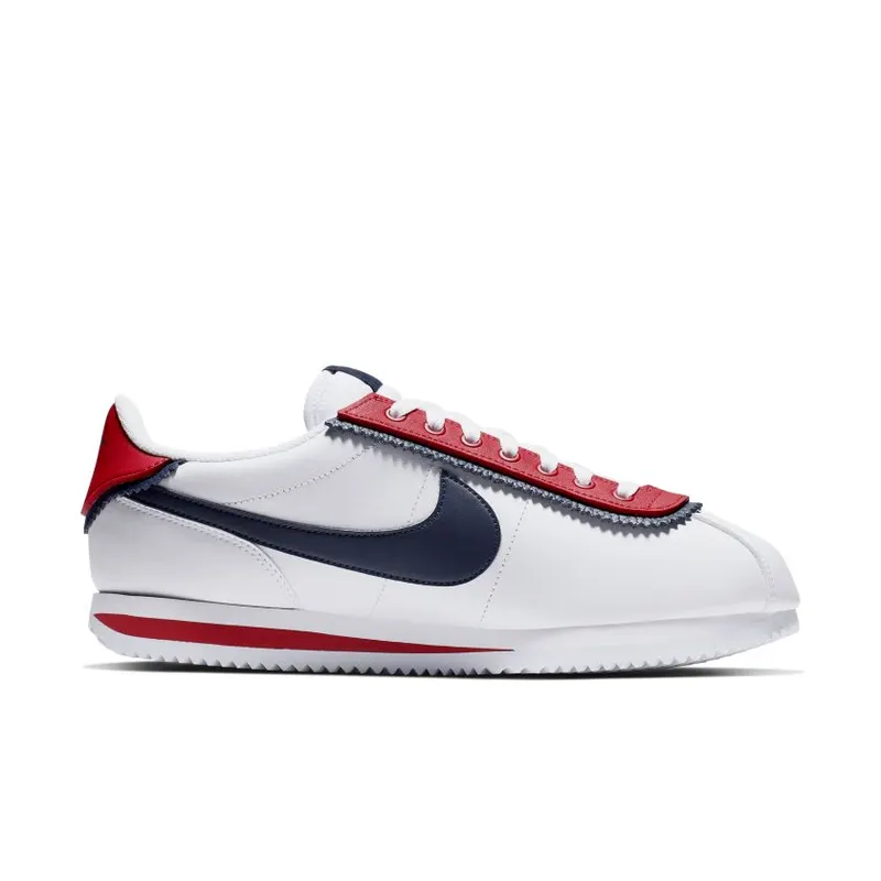 Nike  Cortez Basic SE White White University Red White Obsidian (CD7253-100)