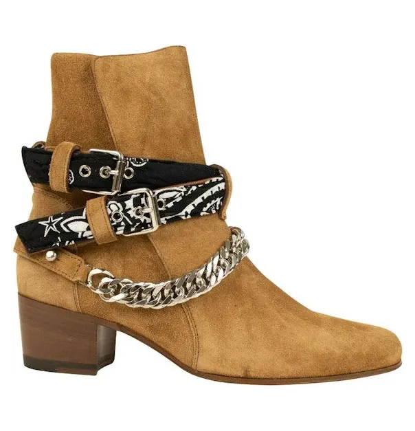 AMIRI Bandana Buckle Boots Tan Suede (W0F20347SU-TAN)