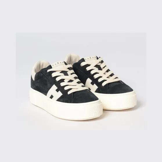Hogan Crosswind Platform Suede Sneakers Black (HXW7050GB00UHO01OX)